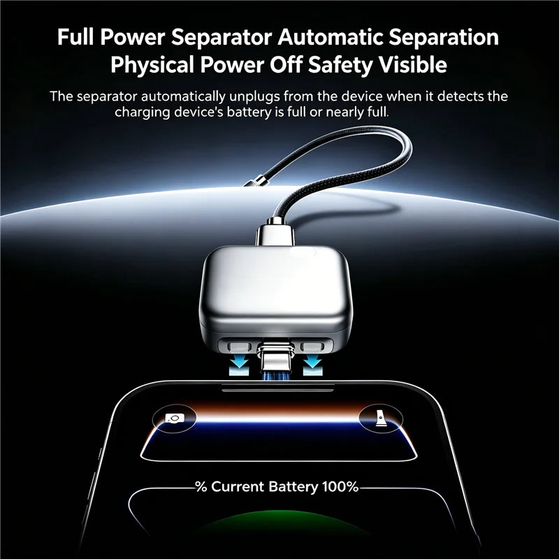 KEBIDUMEI 140W Smart Full Charge Self-Cut Type-C Adapter Universal Auto Disconnect Charging Overcharge Prevention Separator