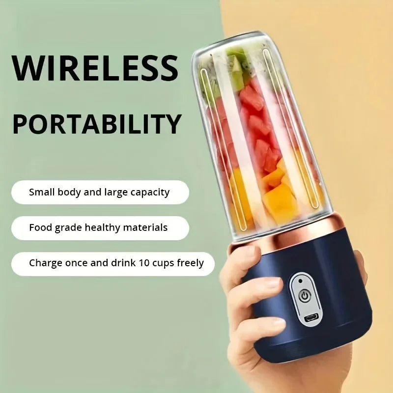 6 Blade 400ML Portable Blender Electric Juicer Cup for Travel Portable Juicer Mixer Usb Fresh Fruit Juice Blender Smoothie