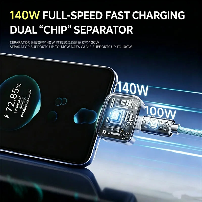 KEBIDUMEI 140W Smart Full Charge Self-Cut Type-C Adapter Universal Auto Disconnect Charging Overcharge Prevention Separator